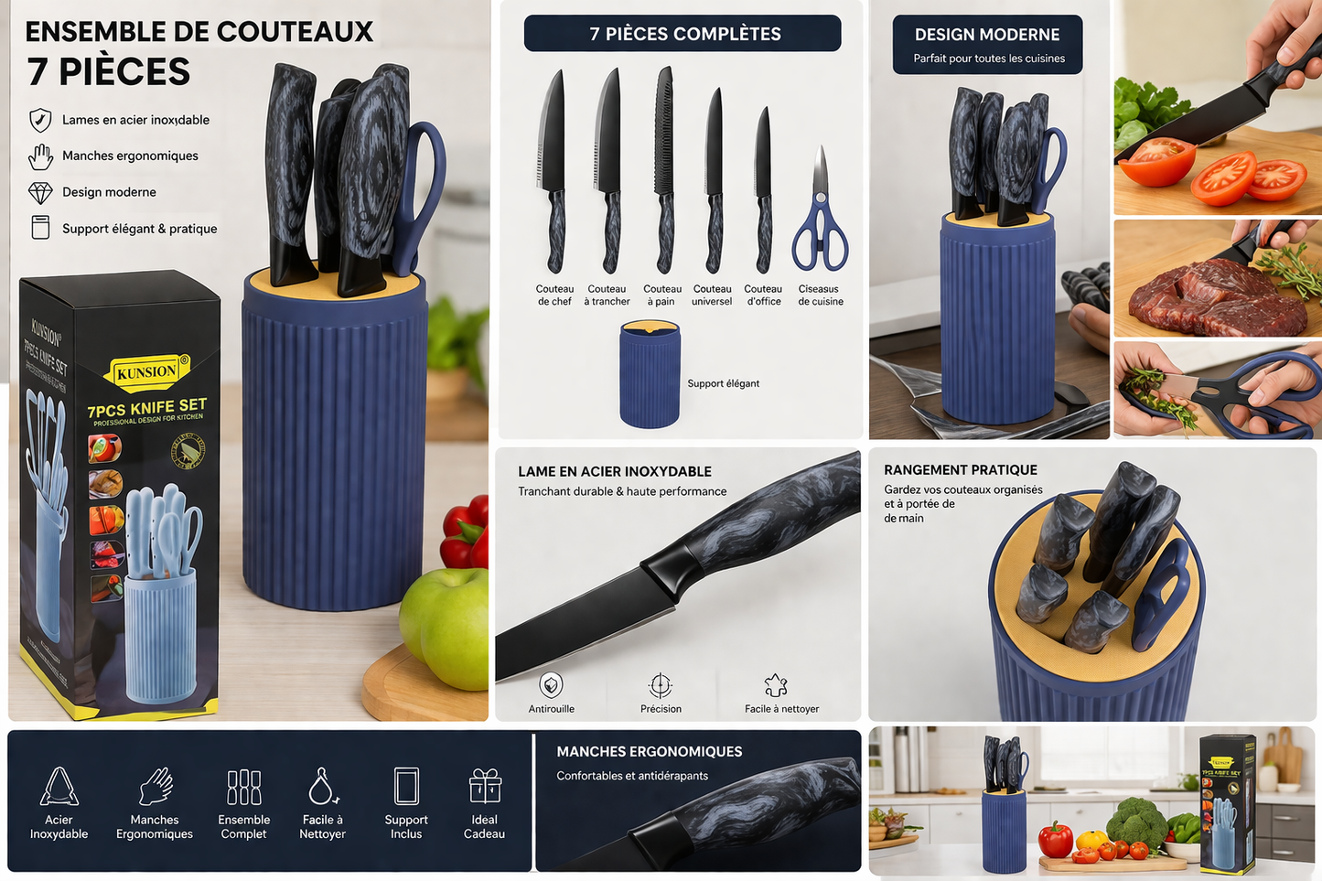 Pack de Couteau de 7 PCS pour Tabaski