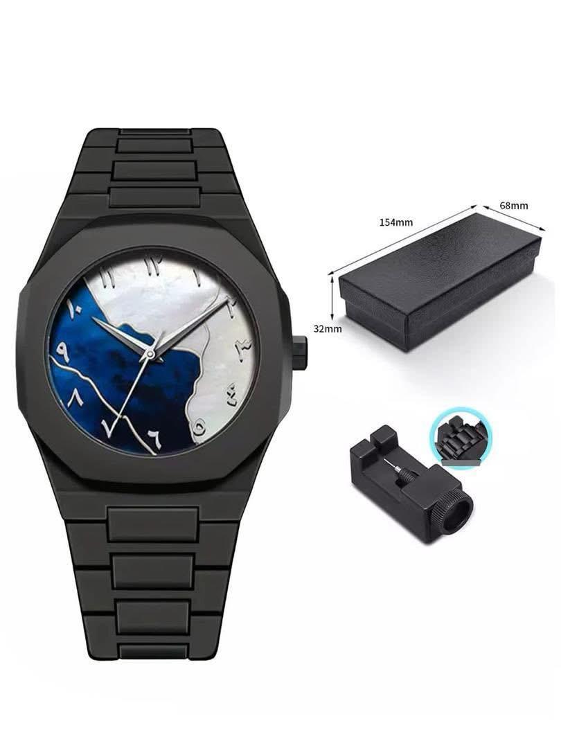 Montre Noire Élégance – Design Minimaliste avec Chiffres Arabes