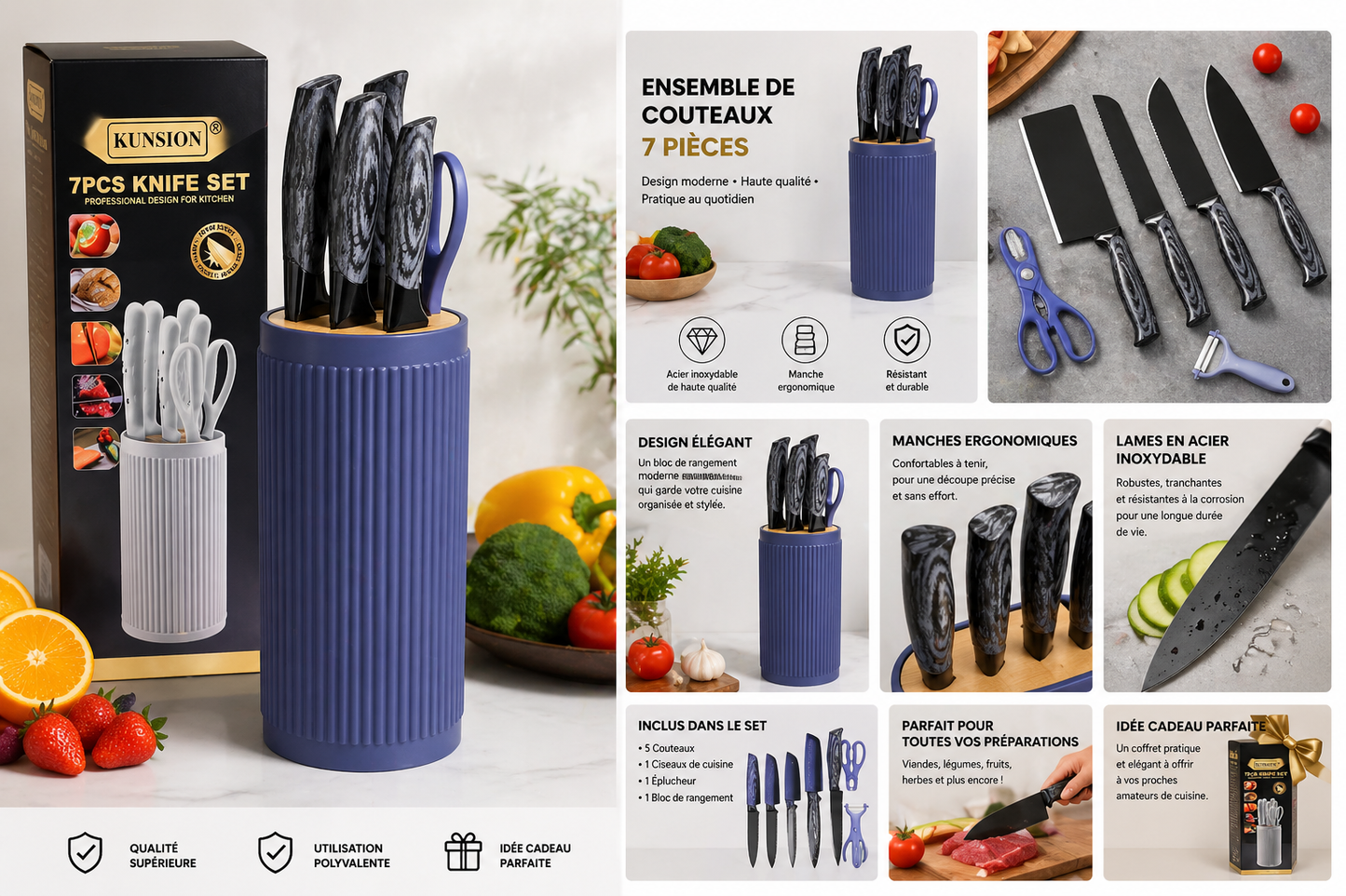 Pack de Couteau de 7 PCS pour Tabaski