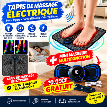 Masseur de pied EMS, tapis de massage rechargeable électrique pour massage des pieds,