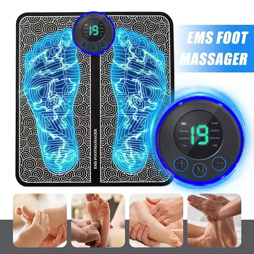 Masseur de pied EMS, tapis de massage rechargeable électrique pour massage des pieds,