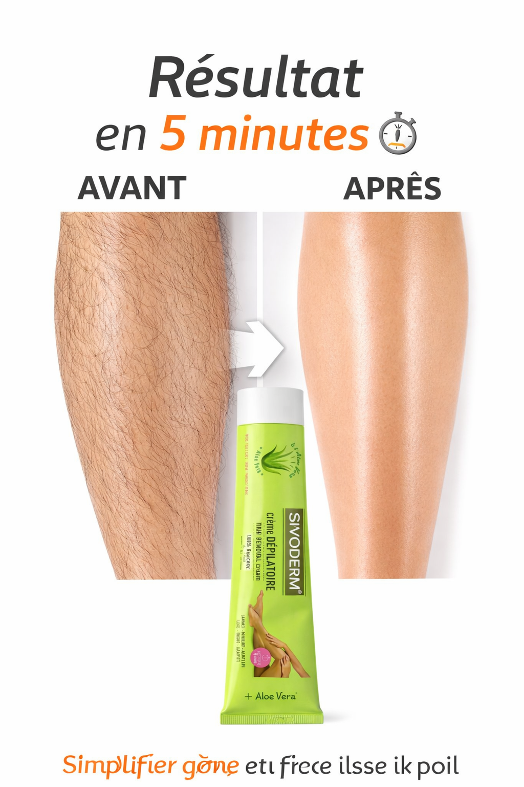 Crème Dépilatoire Aloe Vera – Peau Douce en 5 Minutes