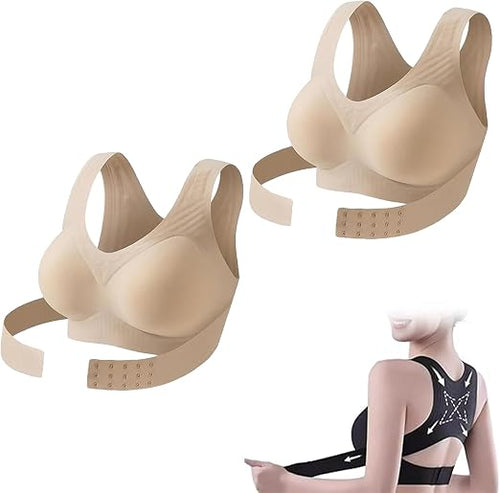 Soutien-Gorge correcteur de Posture pour Femme, Dos croisé, Fermeture Avant, sans Armatures, Effet Push-up, brassière liftante