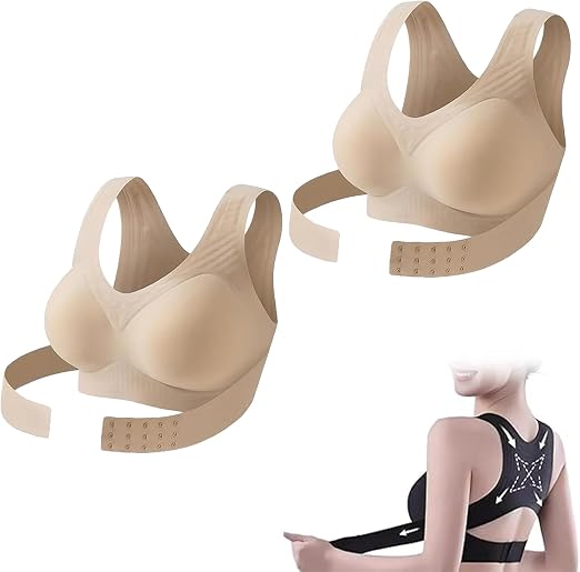 Soutien-Gorge correcteur de Posture pour Femme, Dos croisé, Fermeture Avant, sans Armatures, Effet Push-up, brassière liftante