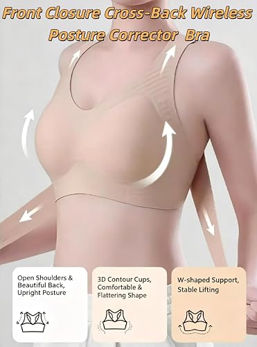 Soutien-Gorge correcteur de Posture pour Femme, Dos croisé, Fermeture Avant, sans Armatures, Effet Push-up, brassière liftante