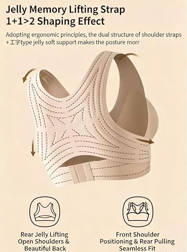Soutien-Gorge correcteur de Posture pour Femme, Dos croisé, Fermeture Avant, sans Armatures, Effet Push-up, brassière liftante
