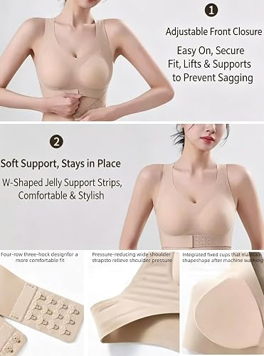 Soutien-Gorge correcteur de Posture pour Femme, Dos croisé, Fermeture Avant, sans Armatures, Effet Push-up, brassière liftante
