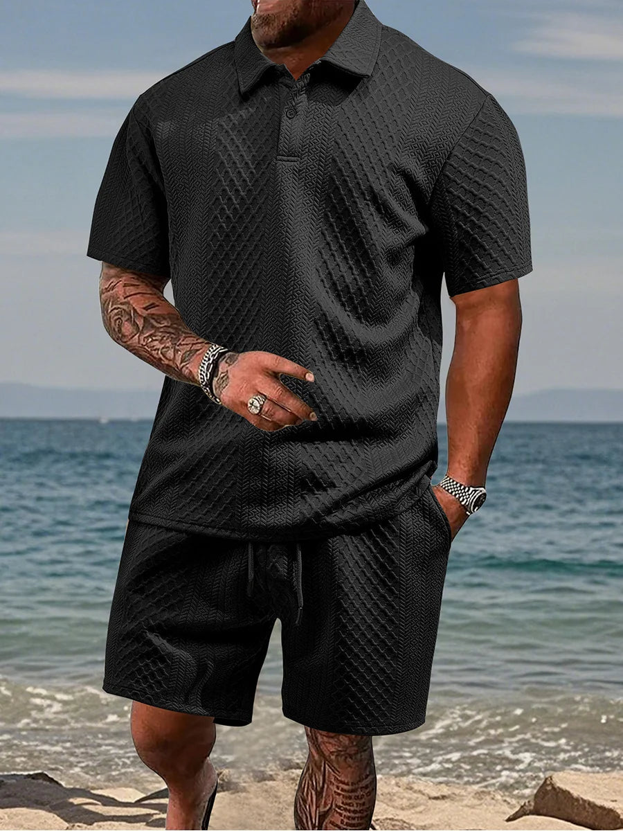 Ensemble de shorts décontractés Jacquard pour hommes