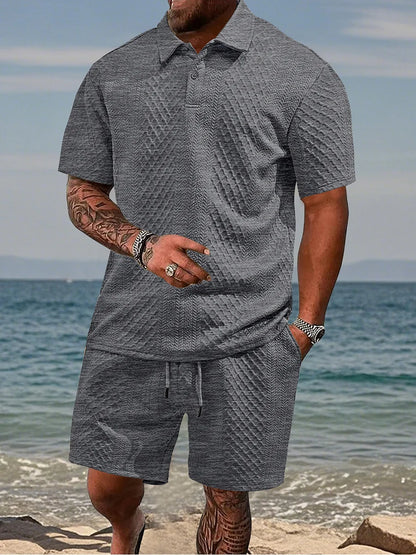 Ensemble de shorts décontractés Jacquard pour hommes