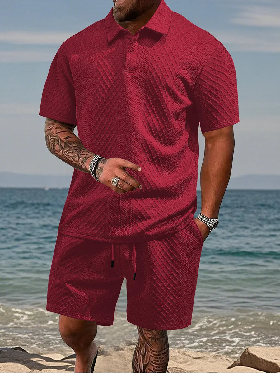 Ensemble de shorts décontractés Jacquard pour hommes